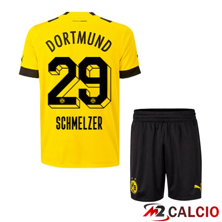 Maglie Calcio Personalizzate,Tute Calcio Squadre,Maglia Nazionale Italiana Calcio | Maglie Calcio Dortmund BVB (Schmelzer 29) Bambino Prima Giallo 2022/2023