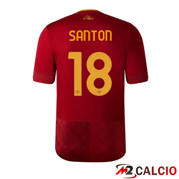Maglie Calcio Personalizzate,Tute Calcio Squadre,Maglia Nazionale Italiana Calcio | Maglie Calcio AS Roma (SANTON 18) Prima Rosso 2022/2023