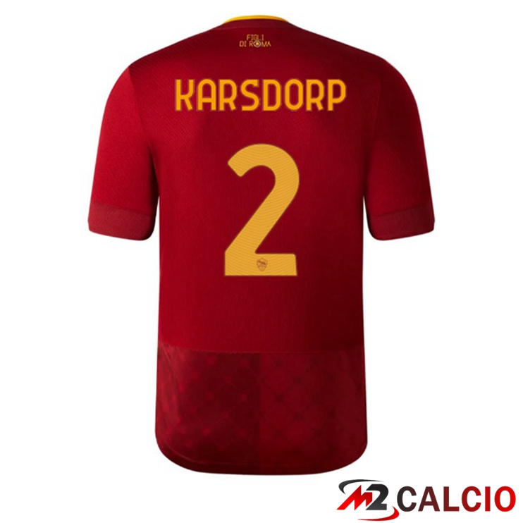 Maglie Calcio Personalizzate,Tute Calcio Squadre,Maglia Nazionale Italiana Calcio | Maglie Calcio AS Roma (KARSDORP 2) Prima Rosso 2022/2023