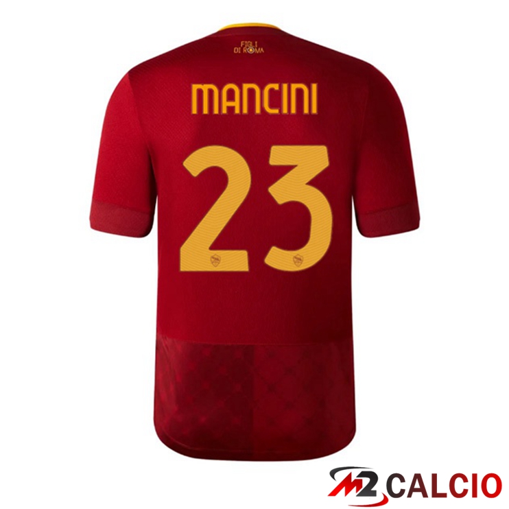 Maglie Calcio Personalizzate,Tute Calcio Squadre,Maglia Nazionale Italiana Calcio | Maglie Calcio AS Roma (MANCINI 23) Prima Rosso 2022/2023