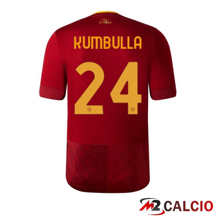 Maglie Calcio Personalizzate,Tute Calcio Squadre,Maglia Nazionale Italiana Calcio | Maglie Calcio AS Roma (KUMBULLA 24) Prima Rosso 2022/2023