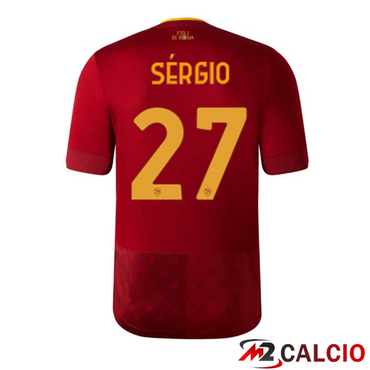 Maglie Calcio Personalizzate,Tute Calcio Squadre,Maglia Nazionale Italiana Calcio | Maglie Calcio AS Roma (SÉRGIO 27) Prima Rosso 2022/2023