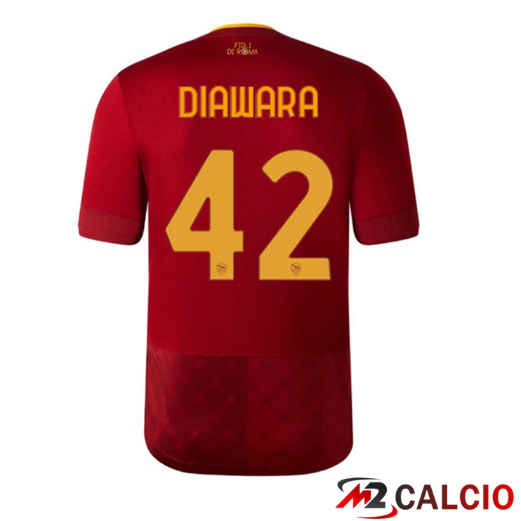 Maglie Calcio Personalizzate,Tute Calcio Squadre,Maglia Nazionale Italiana Calcio | Maglie Calcio AS Roma (DIAWARA 42) Prima Rosso 2022/2023