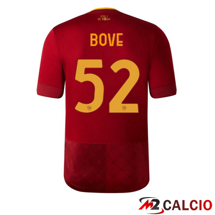 Maglie Calcio Personalizzate,Tute Calcio Squadre,Maglia Nazionale Italiana Calcio | Maglie Calcio AS Roma (BOVE 52) Prima Rosso 2022/2023