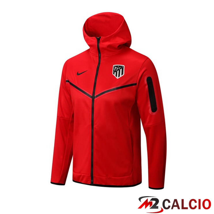 Maglie Calcio Personalizzate,Tute Calcio Squadre,Maglia Nazionale Italiana Calcio | Giacca Con Cappuccio Atletico Madrid Rosso 2022/2023