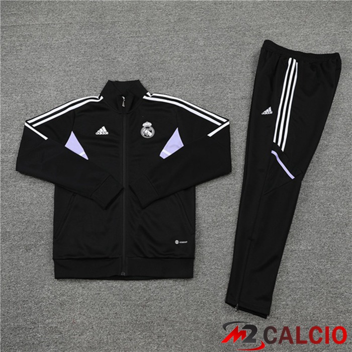 Insieme Tuta Calcio - Giacca Real Madrid Nero 2022/2023