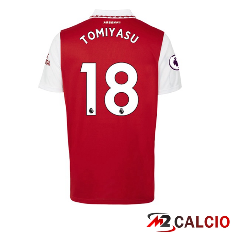 Maglie Calcio Personalizzate,Tute Calcio Squadre,Maglia Nazionale Italiana Calcio | Maglie Calcio Arsenal (TOMIYASU 18) Prima Rosso Bianco 2022/2023