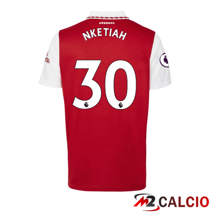 Maglie Calcio Personalizzate,Tute Calcio Squadre,Maglia Nazionale Italiana Calcio | Maglie Calcio Arsenal (NKETIAH 30) Prima Rosso Bianco 2022/2023