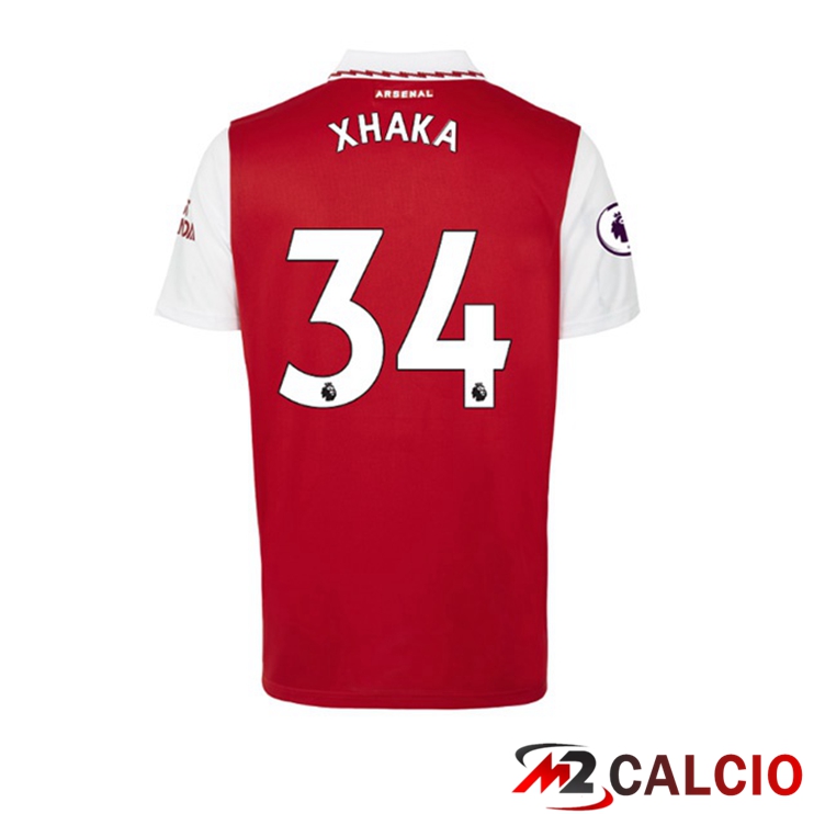 Maglie Calcio Personalizzate,Tute Calcio Squadre,Maglia Nazionale Italiana Calcio | Maglie Calcio Arsenal (XHAKA 34) Prima Rosso Bianco 2022/2023