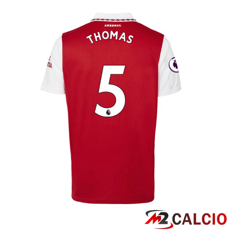 Maglie Calcio Personalizzate,Tute Calcio Squadre,Maglia Nazionale Italiana Calcio | Maglie Calcio Arsenal (THOMAS 5) Prima Rosso Bianco 2022/2023