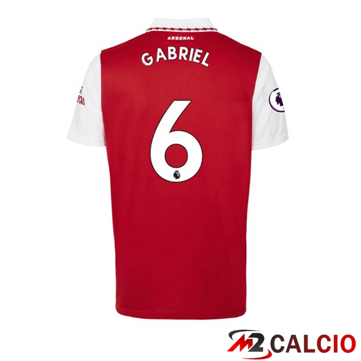 Maglie Calcio Personalizzate,Tute Calcio Squadre,Maglia Nazionale Italiana Calcio | Maglie Calcio Arsenal (GABRIEL 6) Prima Rosso Bianco 2022/2023