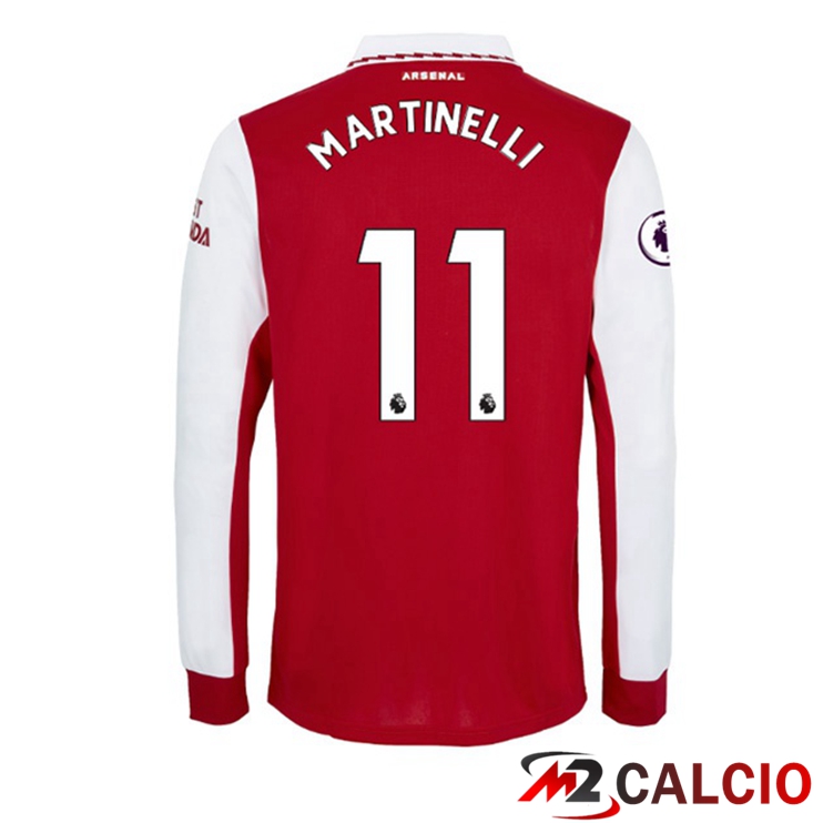 Maglie Calcio Personalizzate,Tute Calcio Squadre,Maglia Nazionale Italiana Calcio | Maglie Calcio Arsenal (MARTINELLI 11) Prima Manica Lunga Rosso Bianco 2022/2023