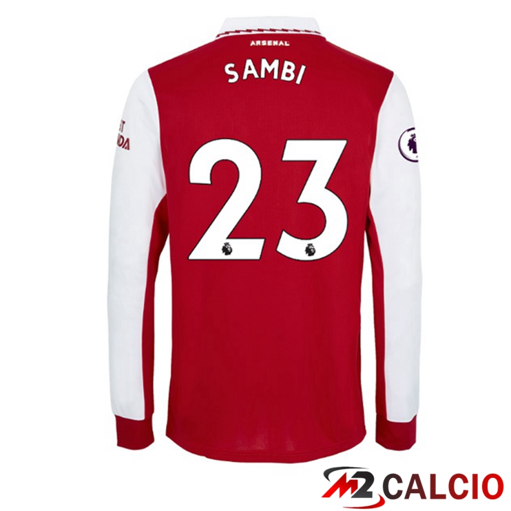 Maglie Calcio Personalizzate,Tute Calcio Squadre,Maglia Nazionale Italiana Calcio | Maglie Calcio Arsenal (SAMBI 23) Prima Manica Lunga Rosso Bianco 2022/2023