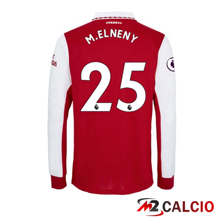 Maglie Calcio Personalizzate,Tute Calcio Squadre,Maglia Nazionale Italiana Calcio | Maglie Calcio Arsenal (M.ELNENY 25) Prima Manica Lunga Rosso Bianco 2022/2023