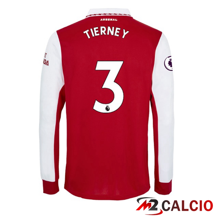 Maglie Calcio Personalizzate,Tute Calcio Squadre,Maglia Nazionale Italiana Calcio | Maglie Calcio Arsenal (TIERNEY 3) Prima Manica Lunga Rosso Bianco 2022/2023