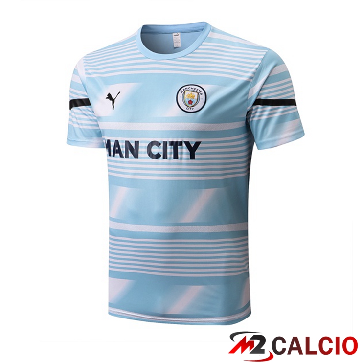 Maglie Calcio Personalizzate,Tute Calcio Squadre,Maglia Nazionale Italiana Calcio | T Shirt Allenamento Manchester City Blu Bianco 2022/2023