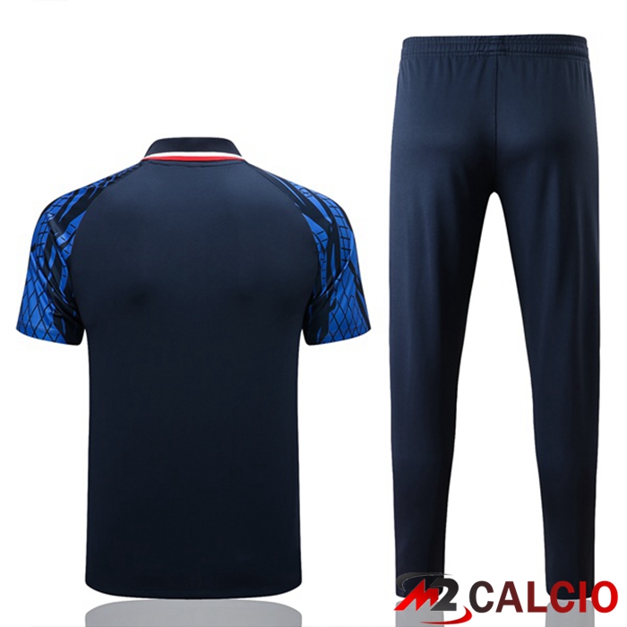 Kit Maglia Polo Francia + Pantaloni Blu Reale 2022/2023