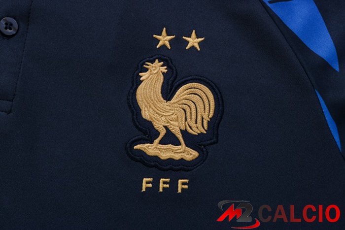 Kit Maglia Polo Francia + Pantaloni Blu Reale 2022/2023