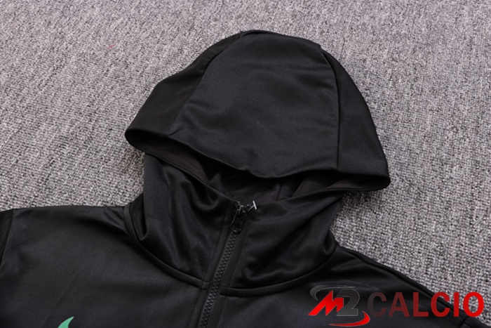 Insieme Giacca Con Cappuccio Tuta Brasile Nero 2022/2023