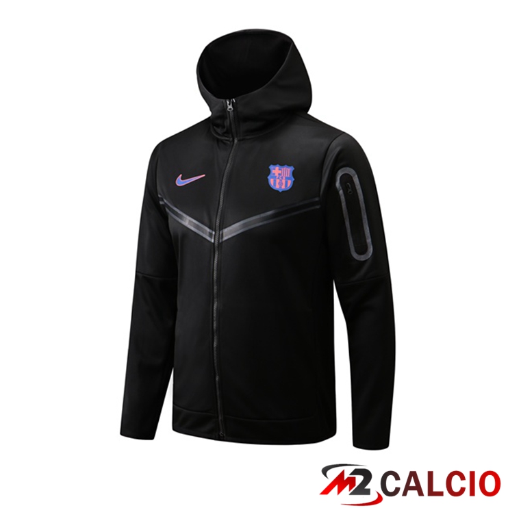 Maglie Calcio Personalizzate,Tute Calcio Squadre,Maglia Nazionale Italiana Calcio | Giacca Con Cappuccio FC Barcellona Nero 2022/2023