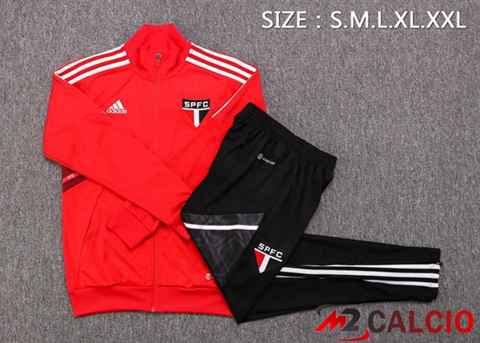 Insieme Tuta Calcio - Giacca Sao Paulo FC Rosso 2022/2023
