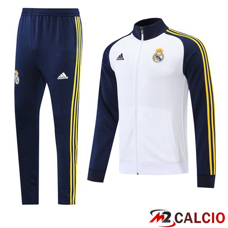 Maglie Calcio Personalizzate,Tute Calcio Squadre,Maglia Nazionale Italiana Calcio | Insieme Tuta Calcio - Giacca Real Madrid Bianco 2022/2023