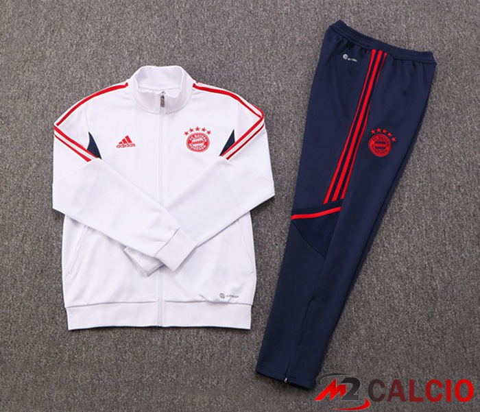Insieme Tuta Calcio - Giacca Bayern Monaco Bianco 2022/2023