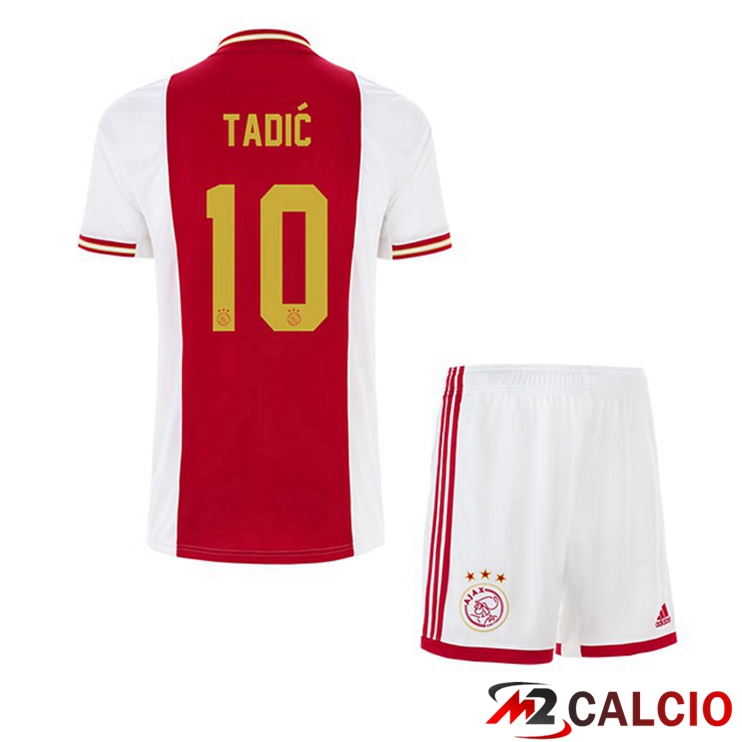 Maglie Calcio Personalizzate,Tute Calcio Squadre,Maglia Nazionale Italiana Calcio | Maglie Calcio AFC Ajax (Tadić 10) Bambino Prima Bianco Rosso 2022/2023