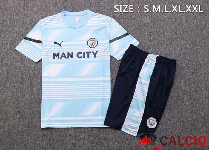 T Shirt Allenamento Manchester City + Shorts Blu 2022/2023