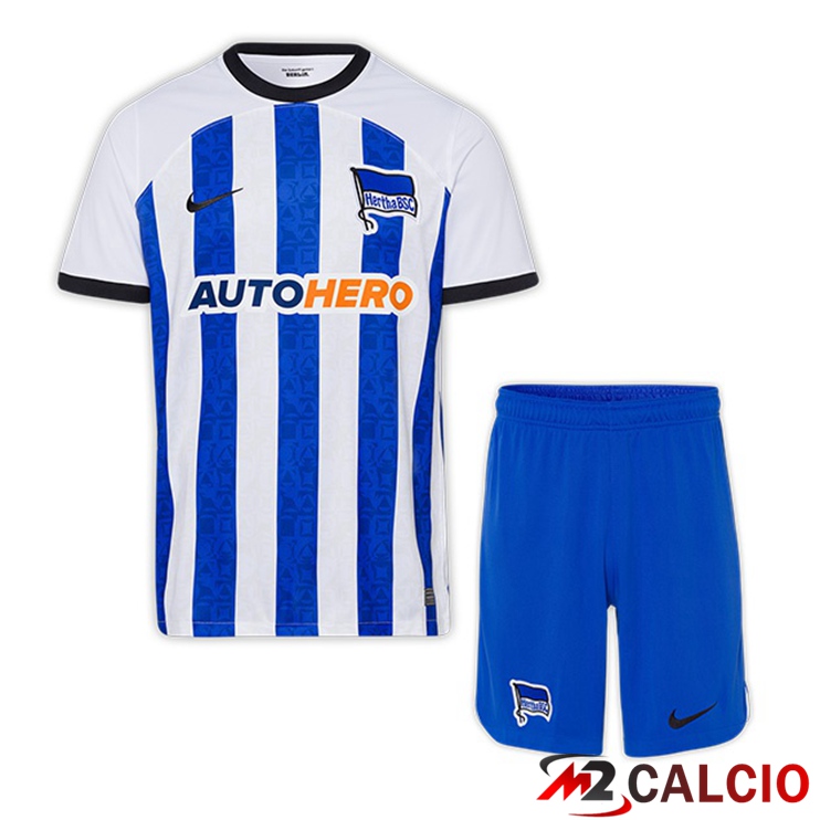 Maglie Calcio Personalizzate,Tute Calcio Squadre,Maglia Nazionale Italiana Calcio | Maglie Calcio Hertha BSC Bambino Prima Blu Bianco 2022/2023