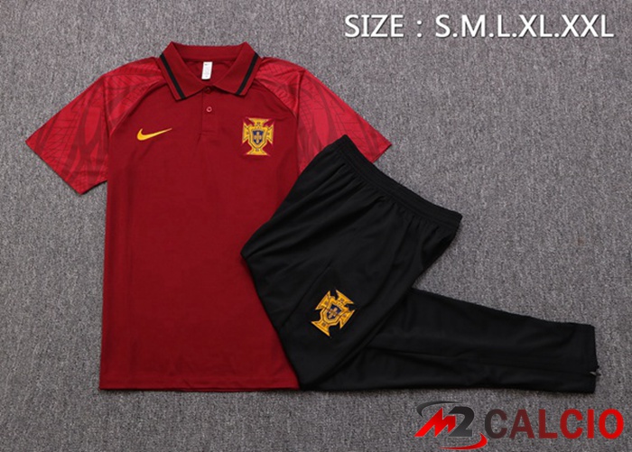 Maglia Polo Portogallo Uomo + Pantaloni Rosso 2022/2023