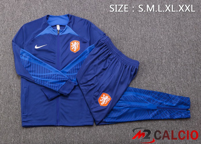 Insieme Tuta Calcio - Giacca Paesi Bassi Blu 2022/2023