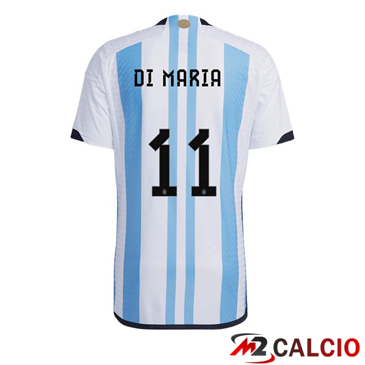 Maglie Calcio Personalizzate,Tute Calcio Squadre,Maglia Nazionale Italiana Calcio | Maglie Calcio Argentina (DI MARIA 11) Prima Blu Bianco Coppa Del Mondo 2022