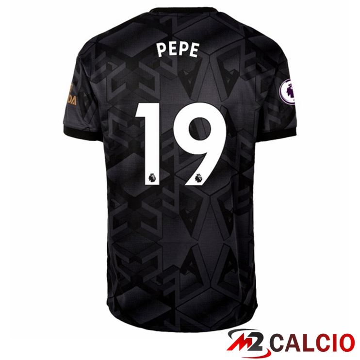 Maglie Calcio Personalizzate,Tute Calcio Squadre,Maglia Nazionale Italiana Calcio | Maglie Calcio Arsenal (PEPE 19) Seconda Nero 2022/2023
