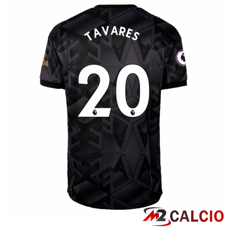 Maglie Calcio Personalizzate,Tute Calcio Squadre,Maglia Nazionale Italiana Calcio | Maglie Calcio Arsenal (TAVARES 20) Seconda Nero 2022/2023
