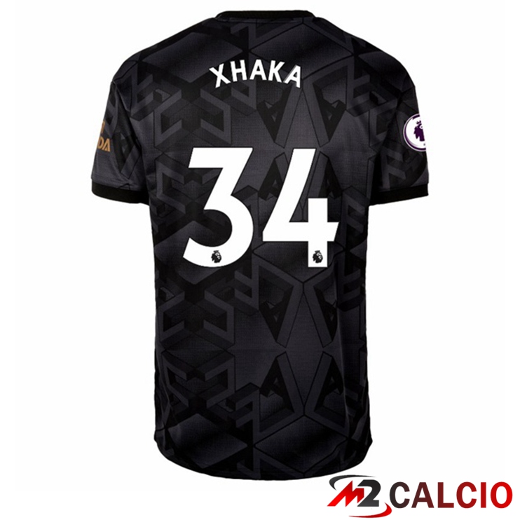 Maglie Calcio Personalizzate,Tute Calcio Squadre,Maglia Nazionale Italiana Calcio | Maglie Calcio Arsenal (XHAKA 34) Seconda Nero 2022/2023