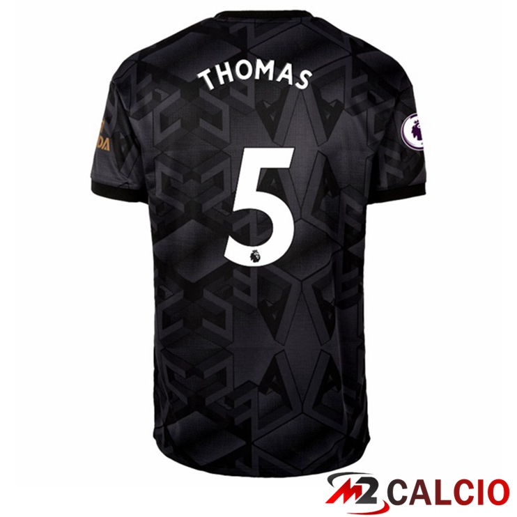 Maglie Calcio Personalizzate,Tute Calcio Squadre,Maglia Nazionale Italiana Calcio | Maglie Calcio Arsenal (THOMAS 5) Seconda Nero 2022/2023