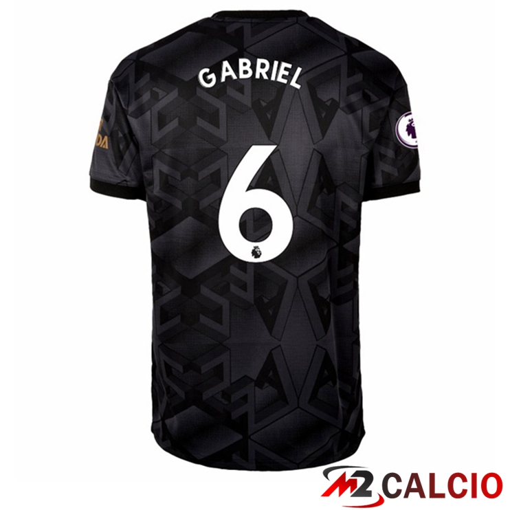 Maglie Calcio Personalizzate,Tute Calcio Squadre,Maglia Nazionale Italiana Calcio | Maglie Calcio Arsenal (GABRIEL 6) Seconda Nero 2022/2023