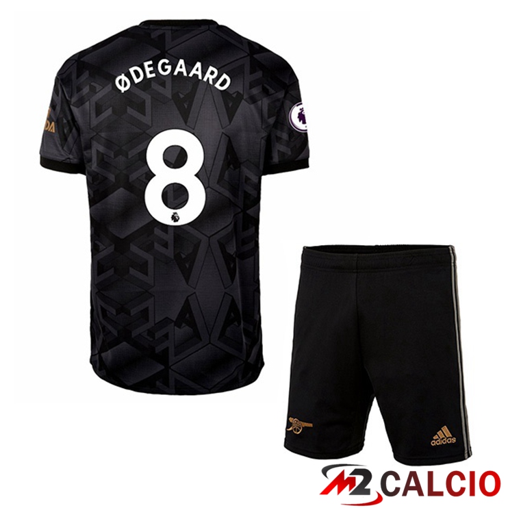 Maglie Calcio Arsenal (ØDEGAARD 8) Bambino Seconda Nero 2022/2023