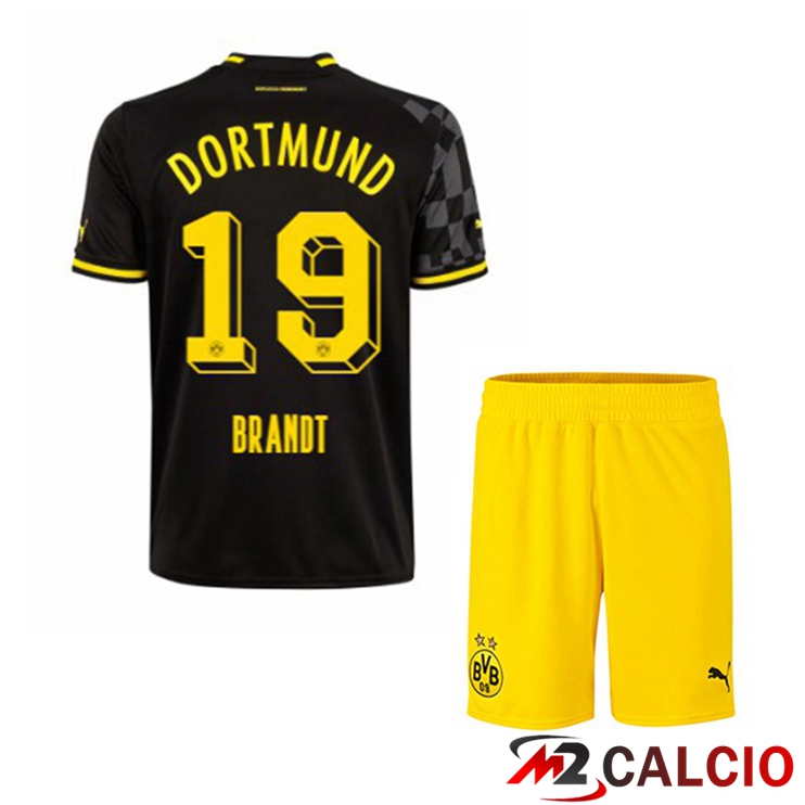 Maglie Calcio Personalizzate,Tute Calcio Squadre,Maglia Nazionale Italiana Calcio | Maglie Calcio Dortmund BVB (Brandt 19) Bambino Seconda Nero 2022/2023