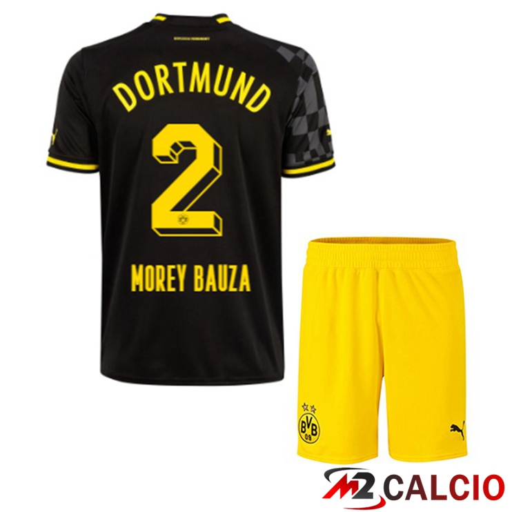Maglie Calcio Personalizzate,Tute Calcio Squadre,Maglia Nazionale Italiana Calcio | Maglie Calcio Dortmund BVB (Morey Bauza 2) Bambino Seconda Nero 2022/2023