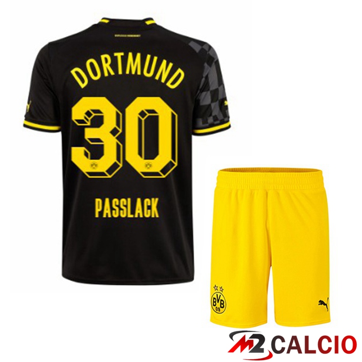 Maglie Calcio Personalizzate,Tute Calcio Squadre,Maglia Nazionale Italiana Calcio | Maglie Calcio Dortmund BVB (Passlack 30) Bambino Seconda Nero 2022/2023