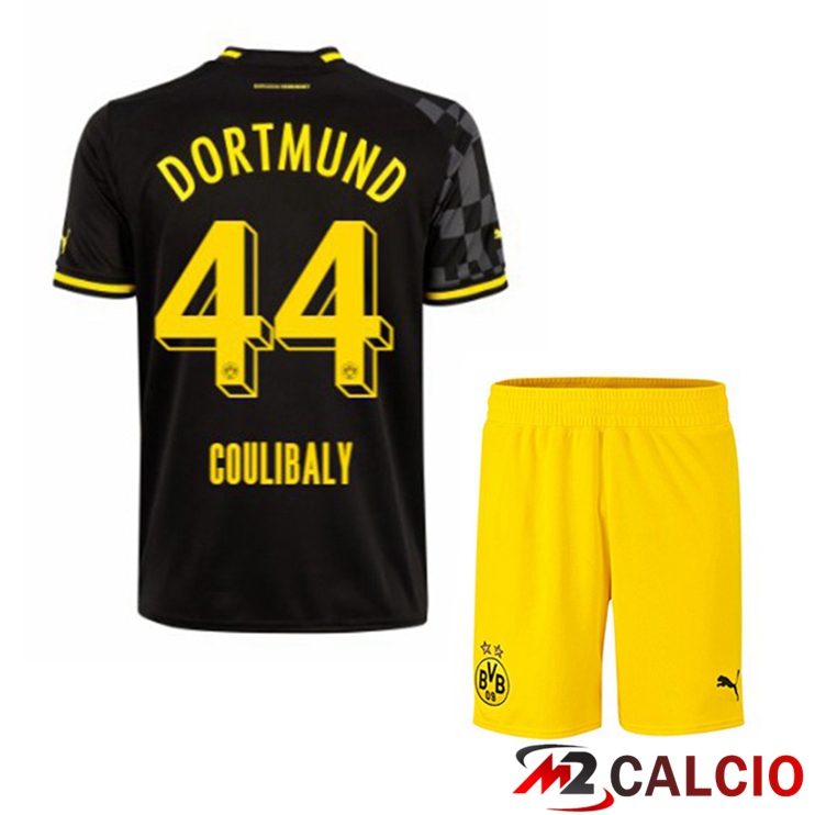 Maglie Calcio Personalizzate,Tute Calcio Squadre,Maglia Nazionale Italiana Calcio | Maglie Calcio Dortmund BVB (Coulibaly 44) Bambino Seconda Nero 2022/2023