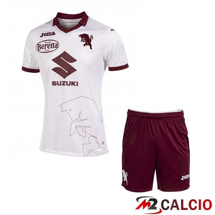 Maglie Calcio Personalizzate,Tute Calcio Squadre,Maglia Nazionale Italiana Calcio | Maglie Calcio Torino FC Bambino Seconda Bianco 2022/2023