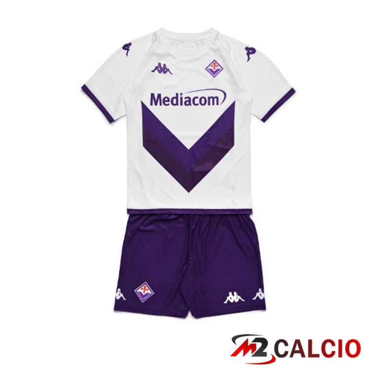 Maglie Calcio Personalizzate,Tute Calcio Squadre,Maglia Nazionale Italiana Calcio | Maglie Calcio ACF Fiorentina Bambino Seconda Bianco 2022/2023