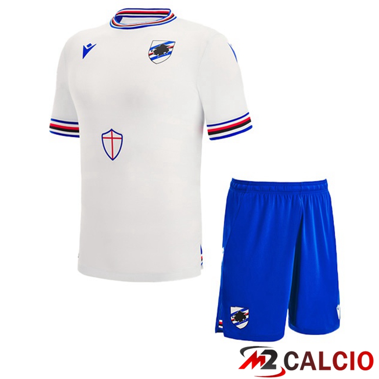 Maglie Calcio Personalizzate,Tute Calcio Squadre,Maglia Nazionale Italiana Calcio | Maglie Calcio UC Sampdoria Bambino Seconda Bianco 2022/2023