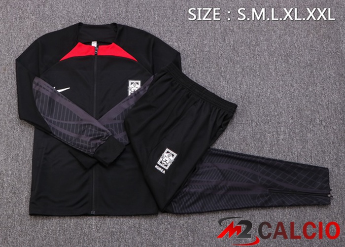 Insieme Tuta Calcio - Giacca Corea Nero 2022/2023