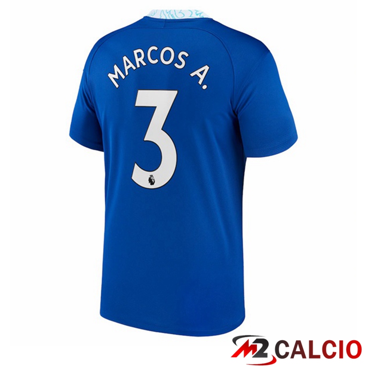 Maglie Calcio Personalizzate,Tute Calcio Squadre,Maglia Nazionale Italiana Calcio | Maglie Calcio FC Chelsea (Marcos A. 3) Prima Blu 2022/2023