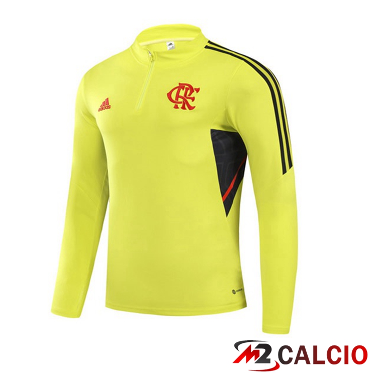 Maglie Calcio Personalizzate,Tute Calcio Squadre,Maglia Nazionale Italiana Calcio | Felpa Allenamento Flamengo Giallo 2022/2023