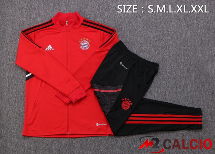 Insieme Tuta Calcio - Giacca Bayern Monaco Rosso 2022/2023